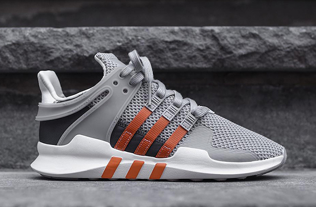 adidas originals solution sneaker in gray and orange