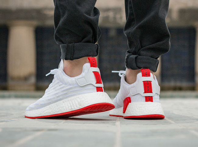 adidas nmd r2 white core red two toned