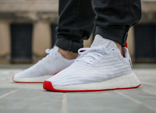 nmd white red r2