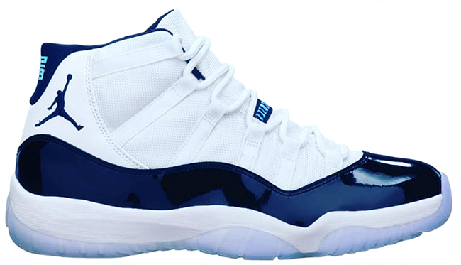 white and navy blue 11s