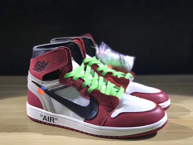 jordan 1 off white chicago green laces