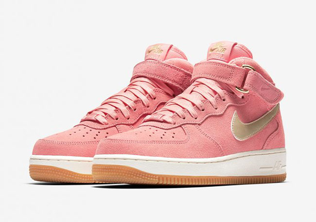 nike air force 1 pink gold