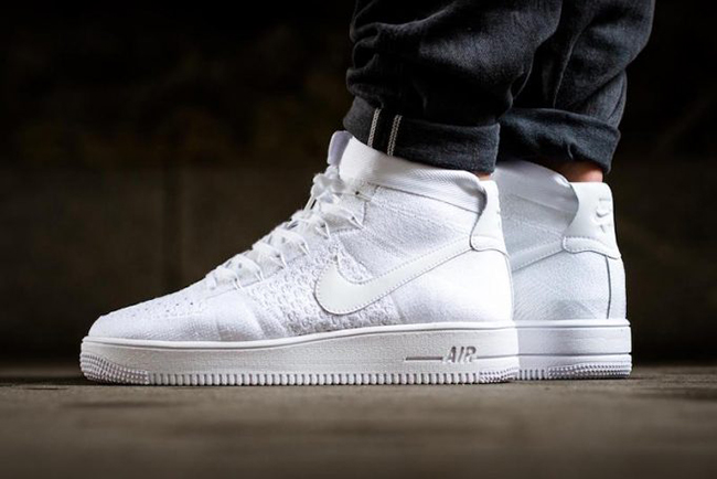 white nike air force flyknit