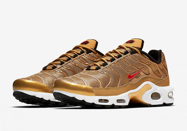 nike air max plus red and gold