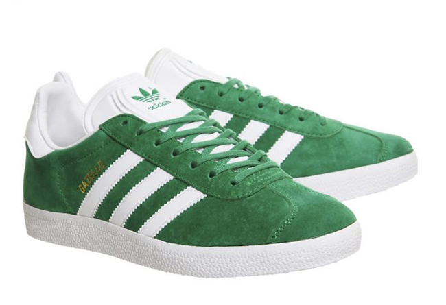 adidas green suede sneakers
