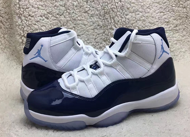 white and navy blue 11s