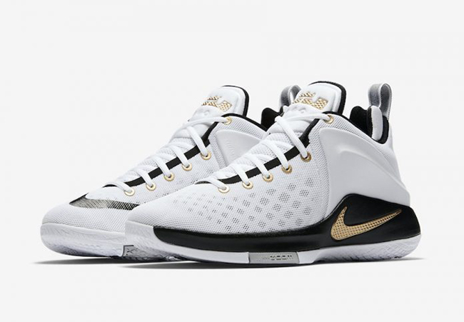 black white and gold lebrons