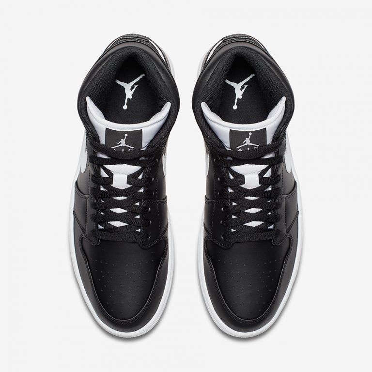 Air Jordan 1 Mid Black White 554724-038 Release Date 