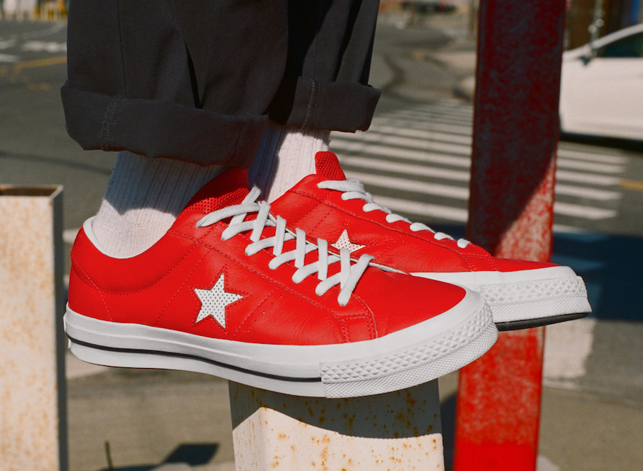 converse one star perf leather