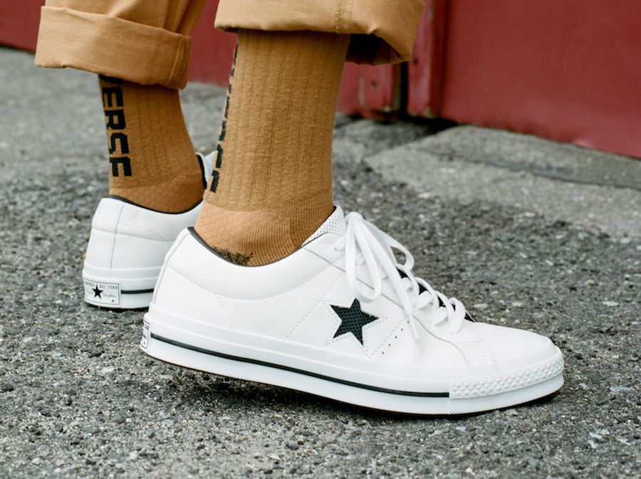 converse one star perf leather
