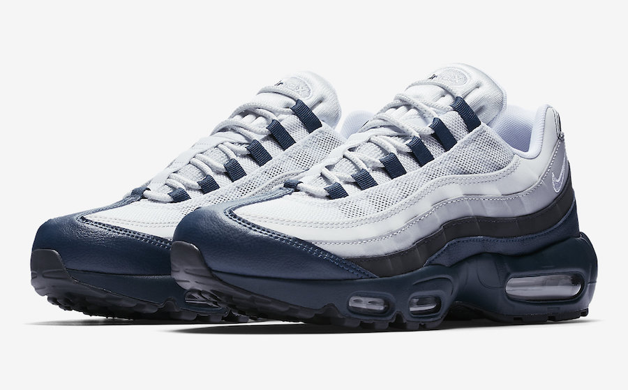 navy and white air max 95