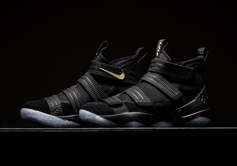 nike lebron soldier 11 black and gold