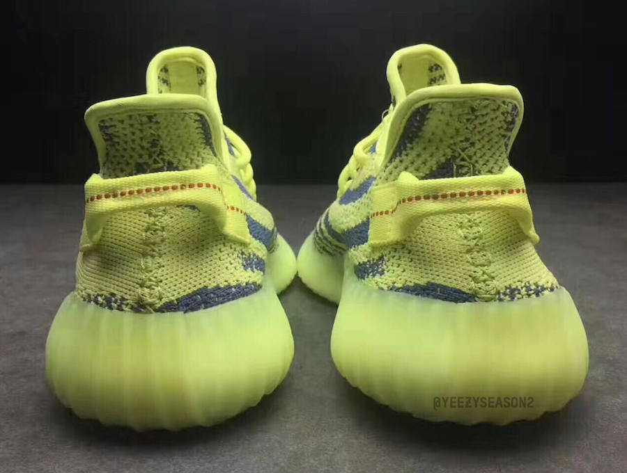 adidas yeezy boost 350 v2 semi frozen yellow on feet