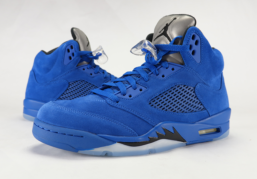 all blue suede 5s
