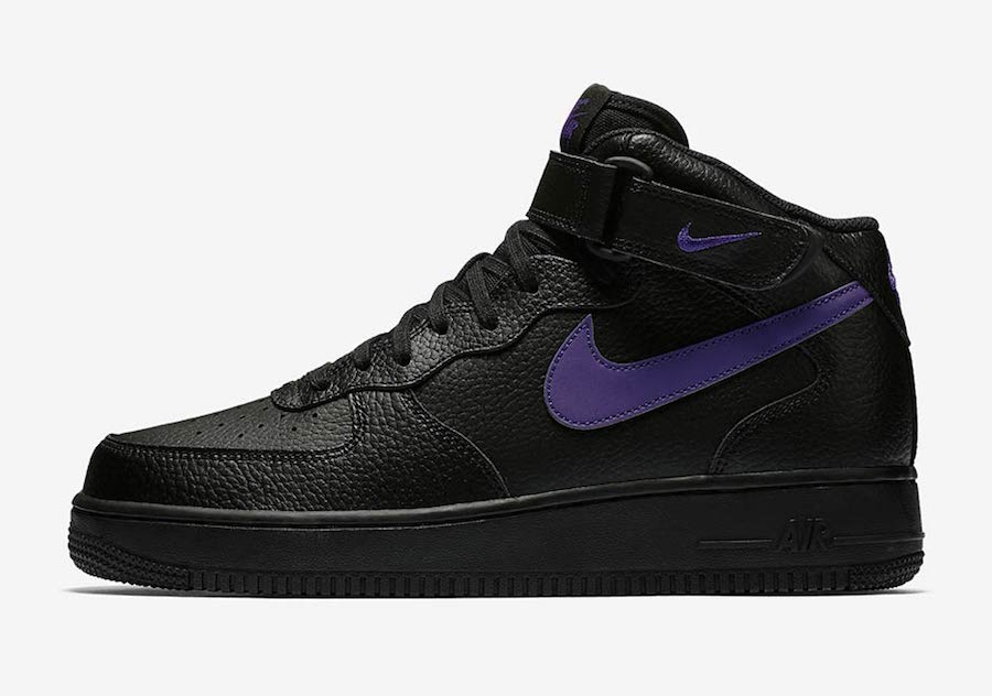 purple and black air force ones