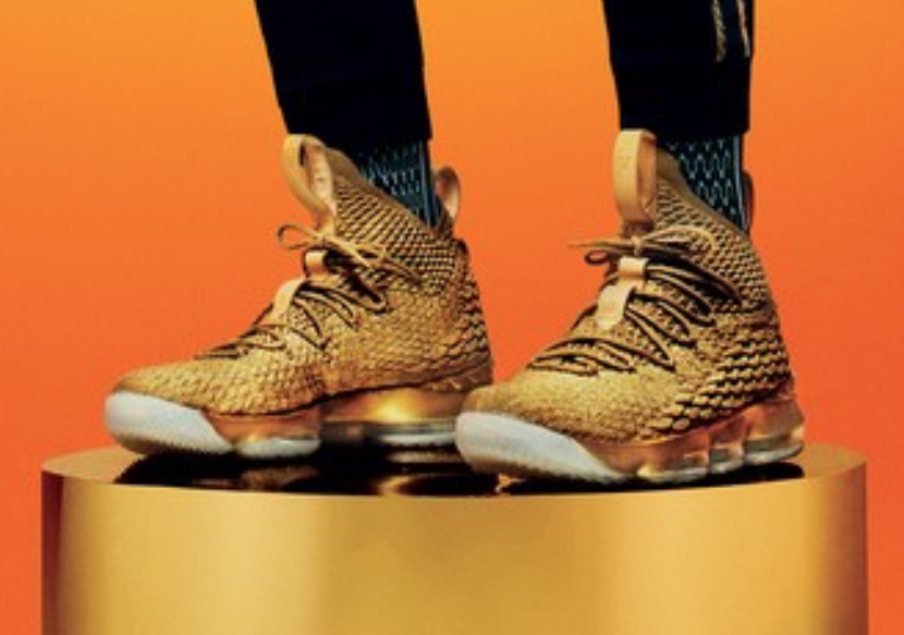 Gold Nike LeBron 15 Custom | SneakerFiles