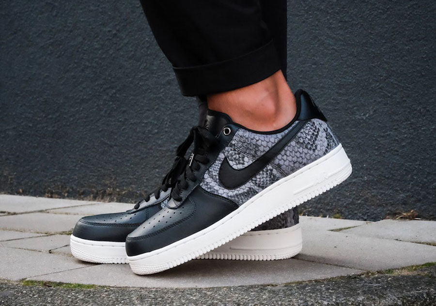 black and white snakeskin air force 1