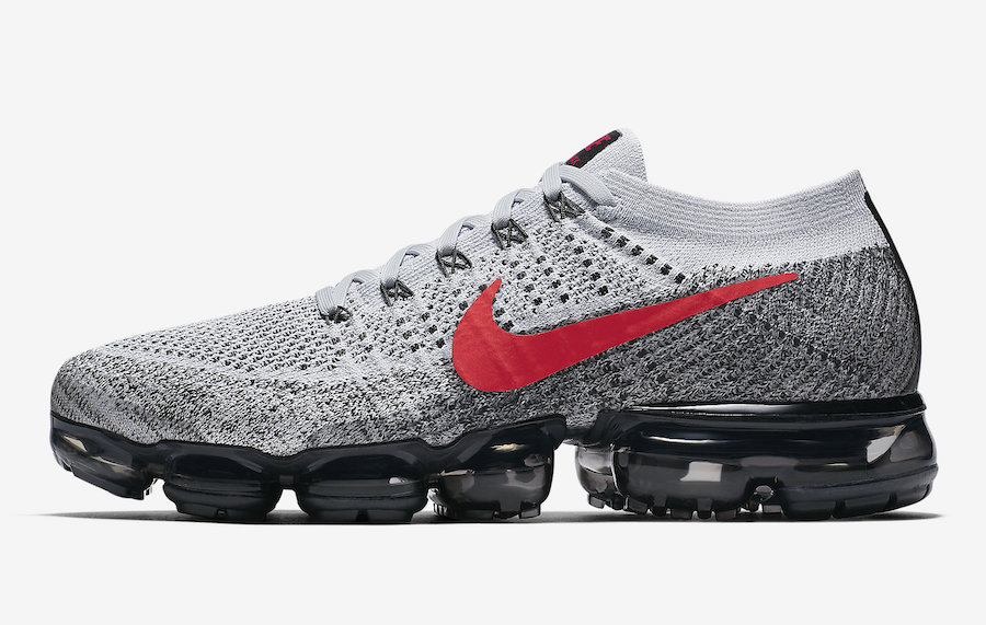 nike vapormax grey and red