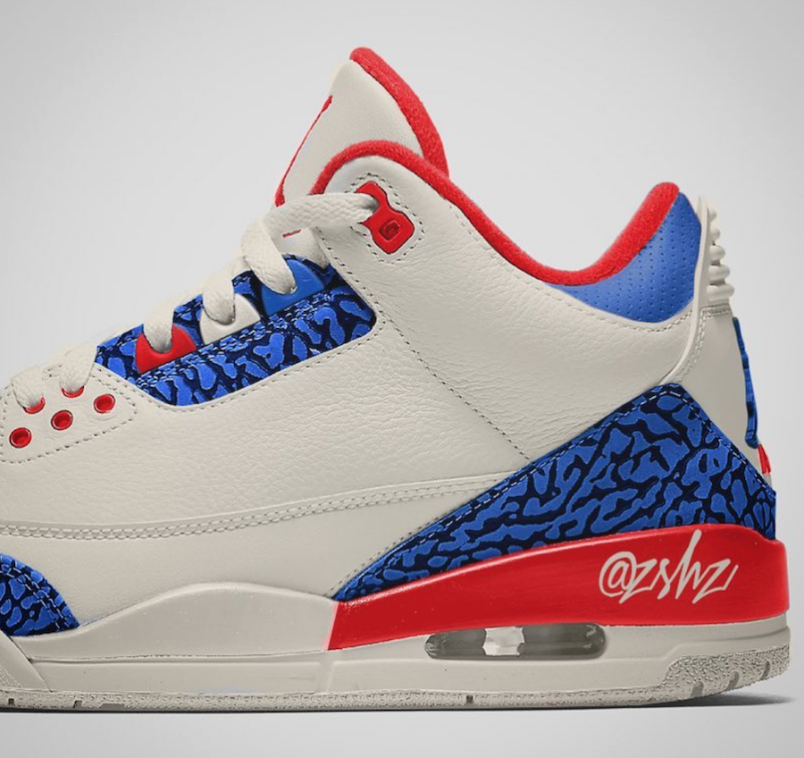 blue and red 3s
