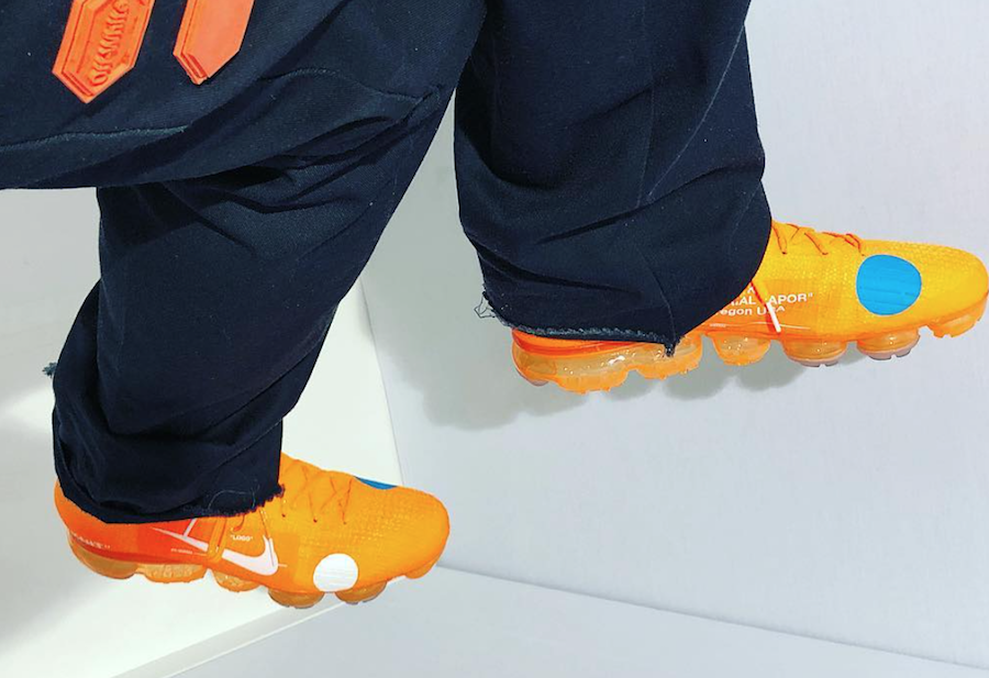 orange off white nike shoes