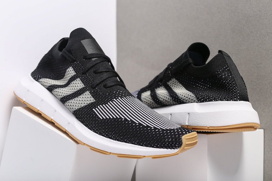 adidas swift run white with black stripes
