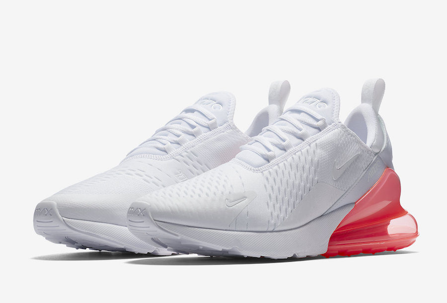 white and pink air max 270