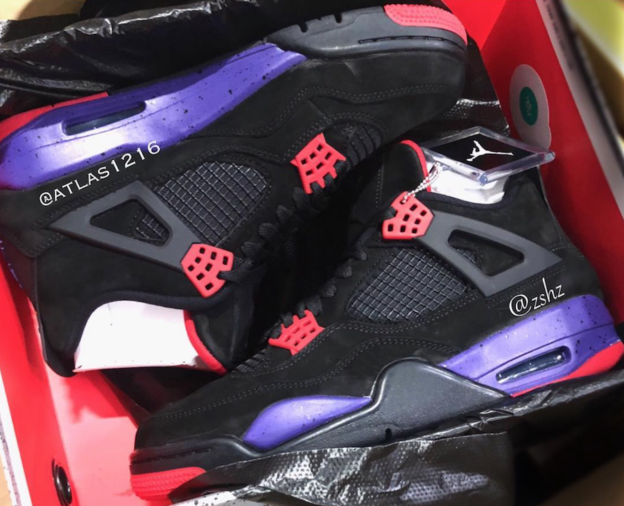 purple and red jordans