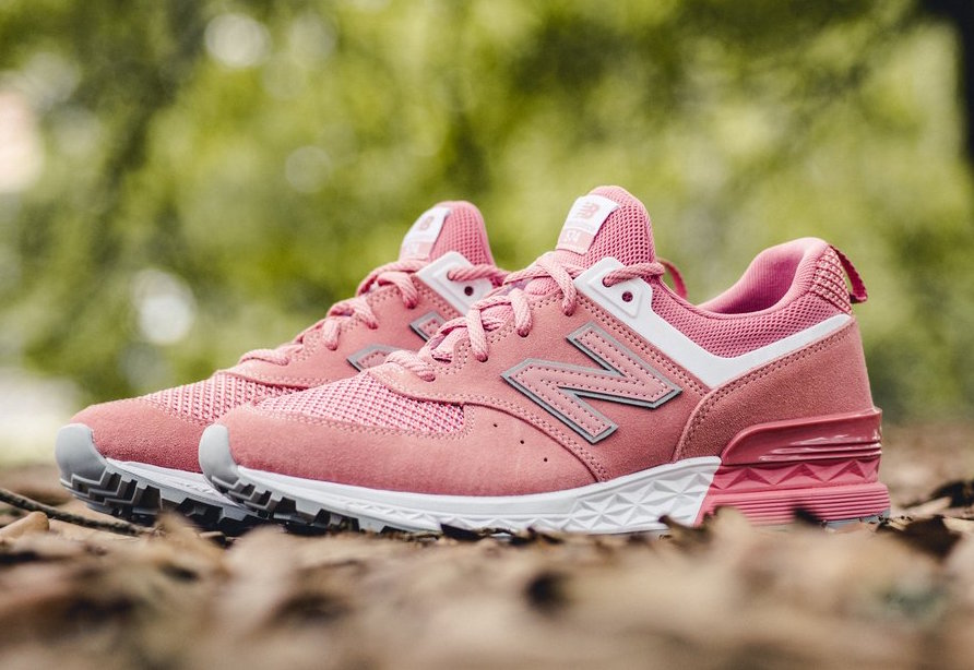 new balance 574 pink suede trainers