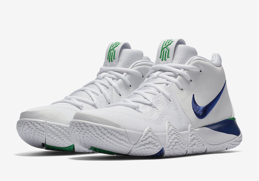 white and green kyrie 4
