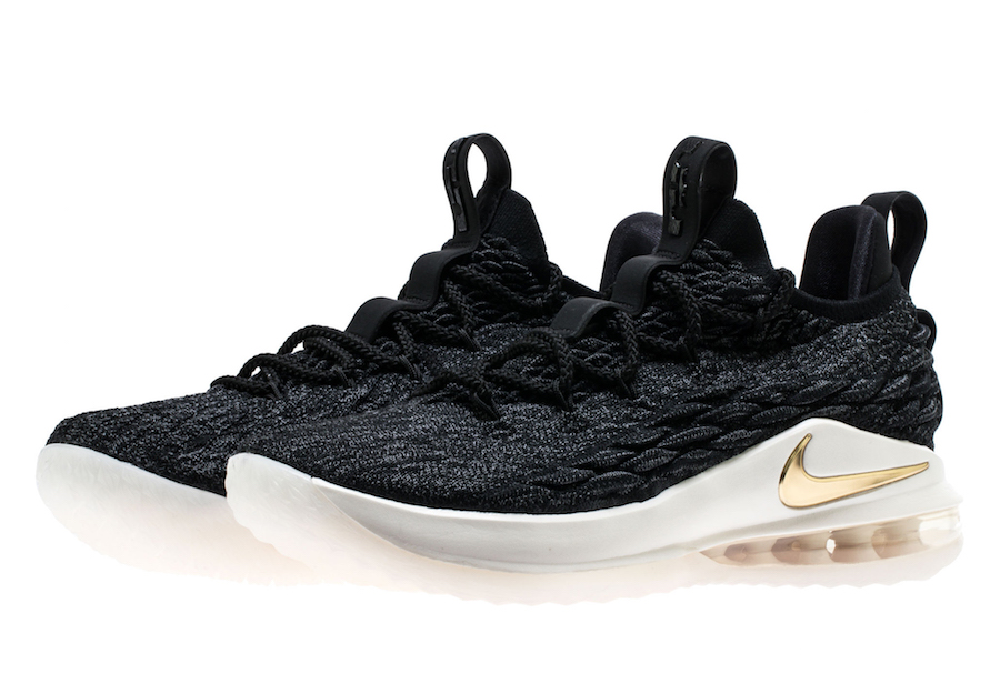 lebron 15 mens black and gold