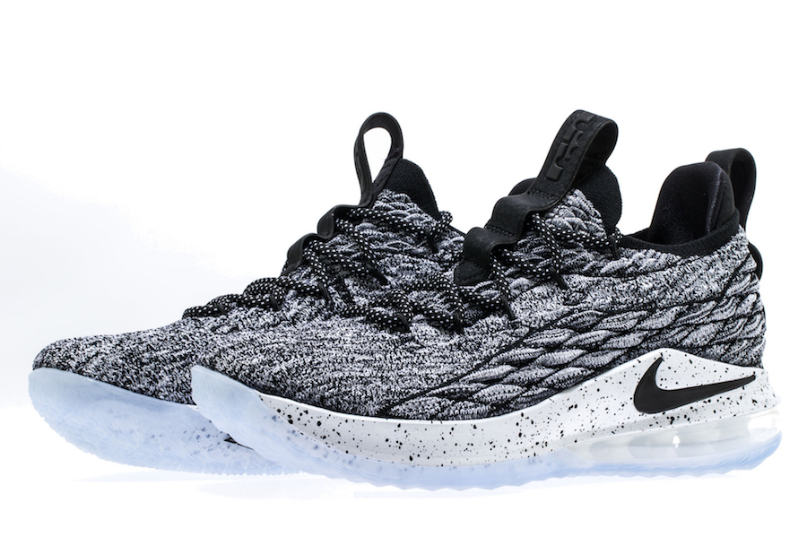 lebron 15 low black and white