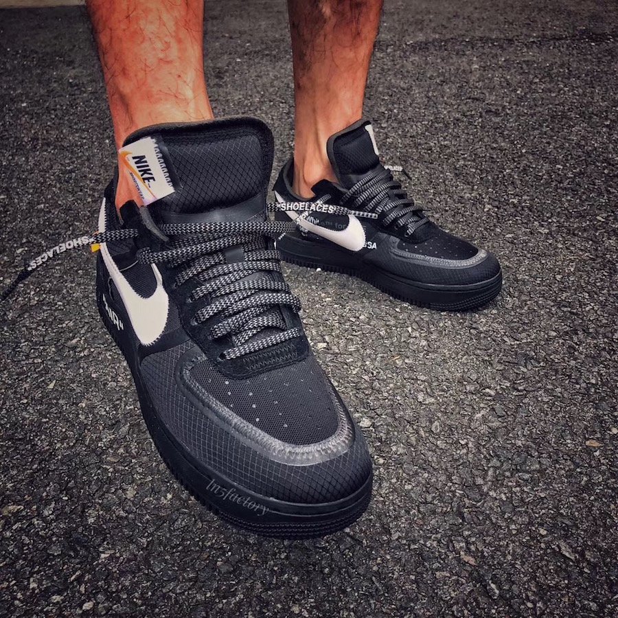 air force 1 off white black on feet