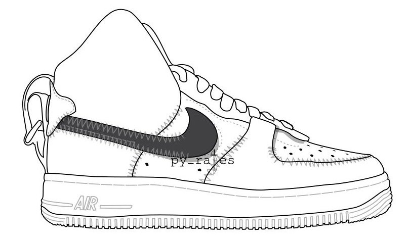 drawing of nike air force 1