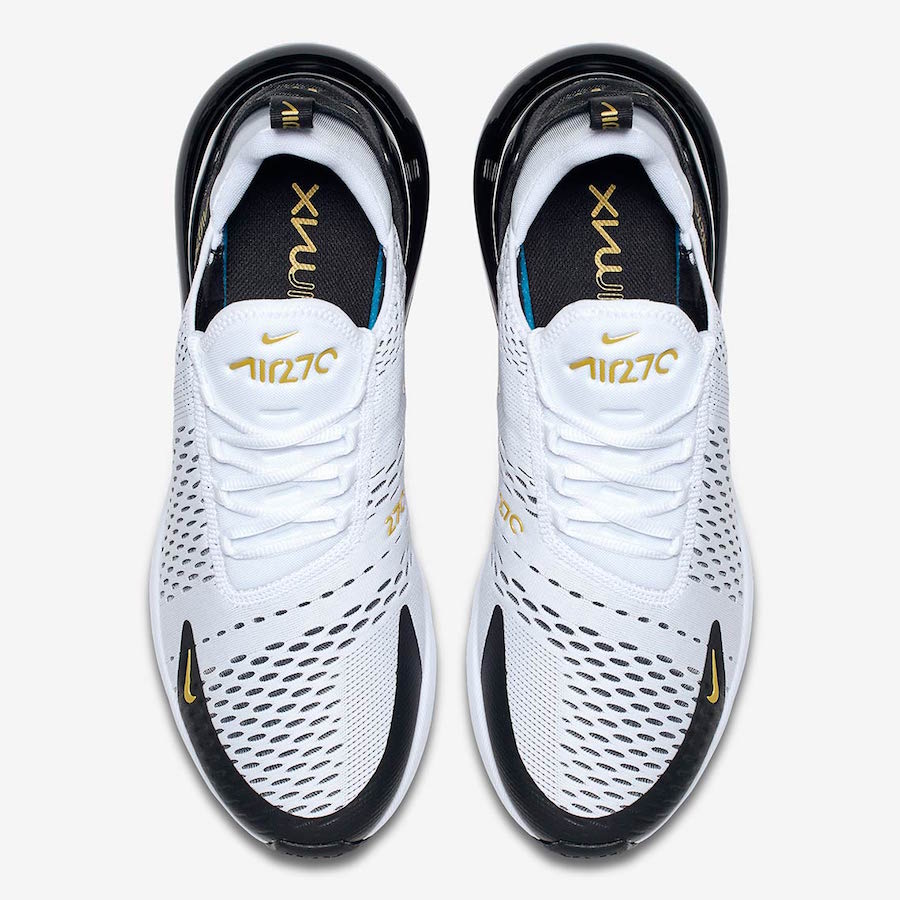 nike air max 270 gold black and white