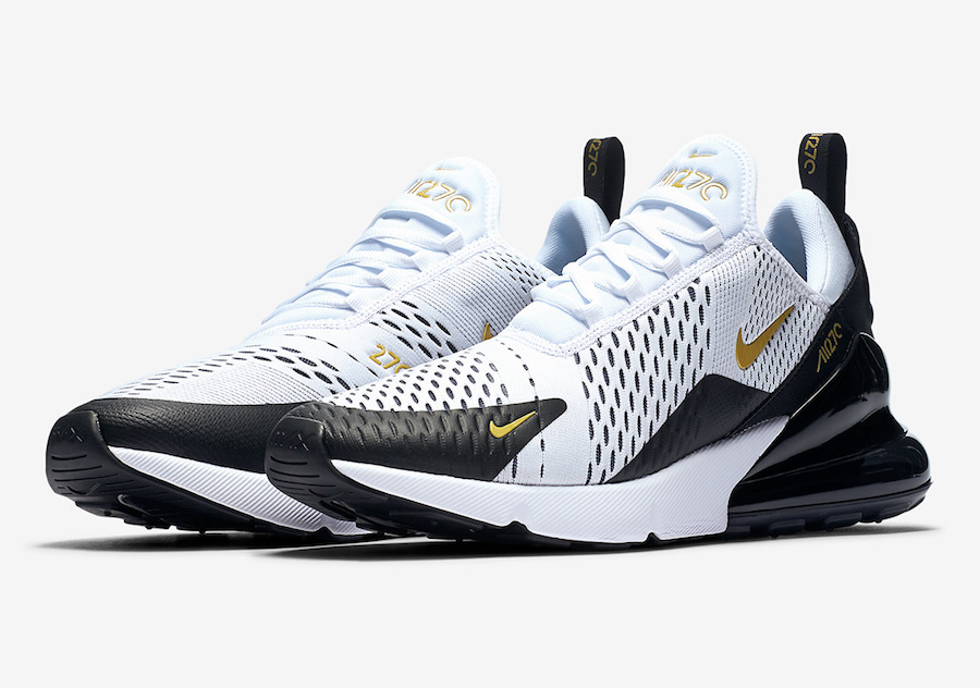 black white and gold air max