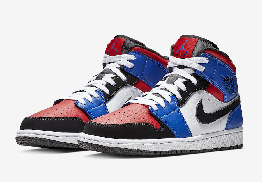 jordan 1 mid blue and red