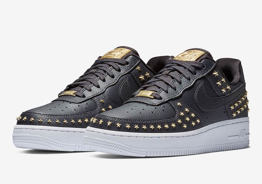 black studded air force ones