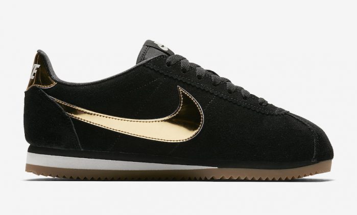 nike cortez metallic gold