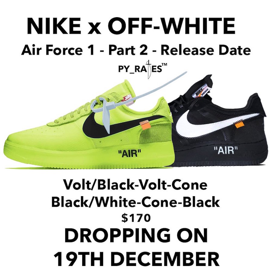 off white x nike air force 1 black and volt