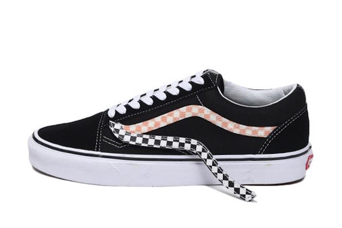pink vans with white stripe