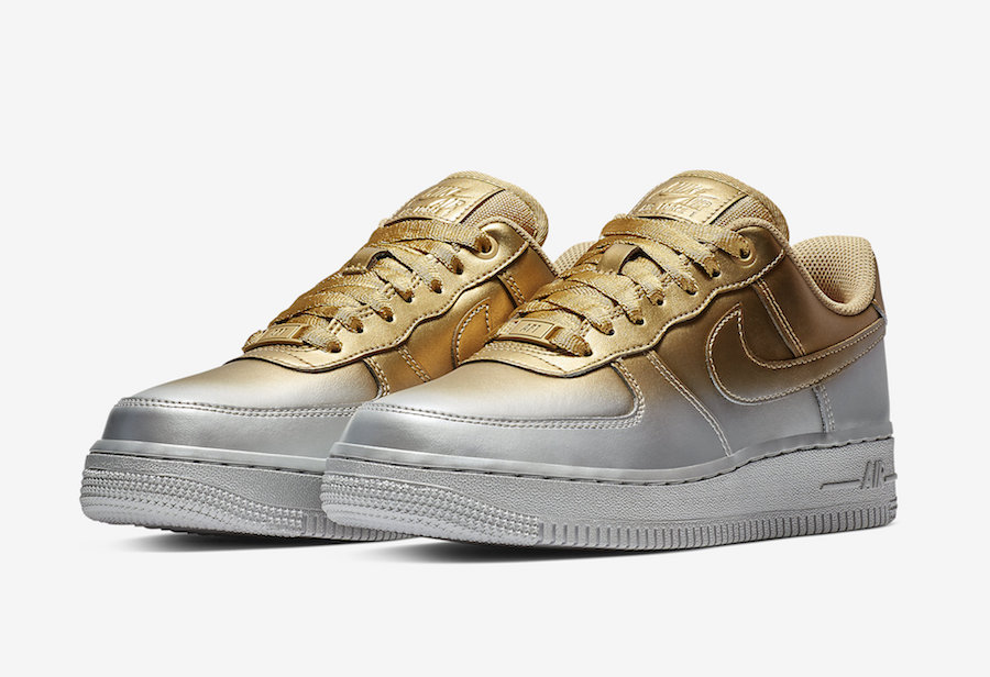 Nike Air Force 1 Low Silver Gold 898889 