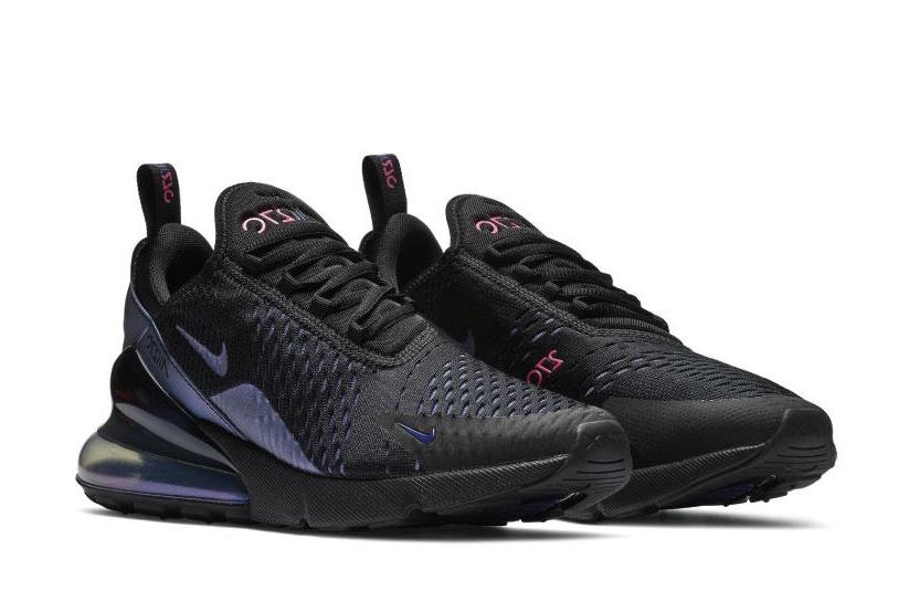 black and purple air max 270