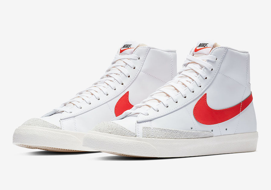 nike blazer mid 77 red and white