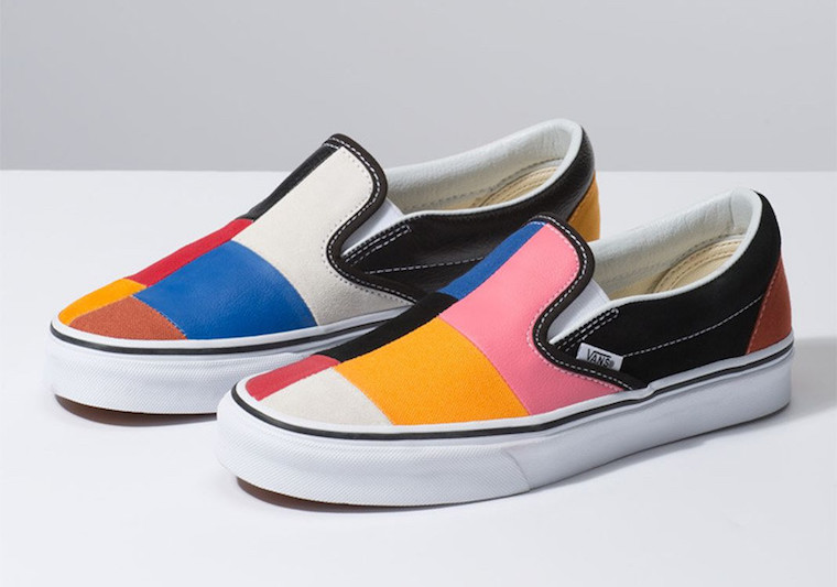 colorful slip on sneakers