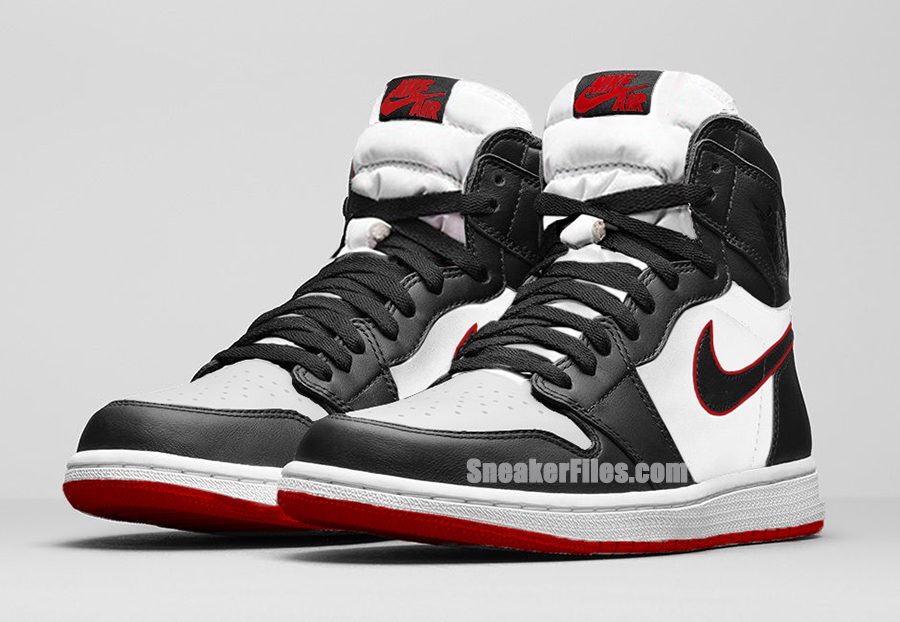 black and white and red jordan 1