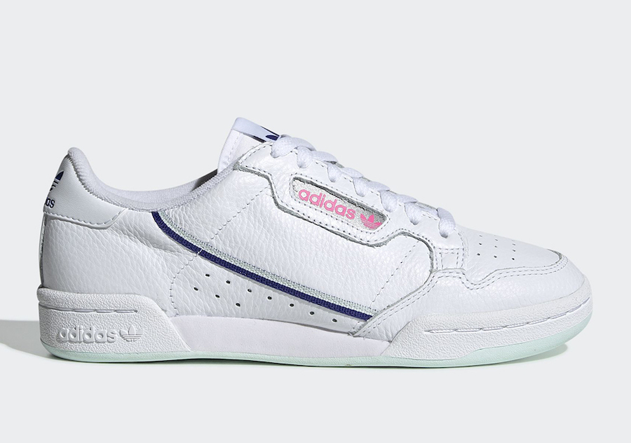 adidas continental 80 pink and blue