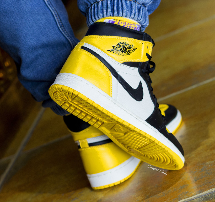 Air Jordan 1 Yellow Toe Black White 