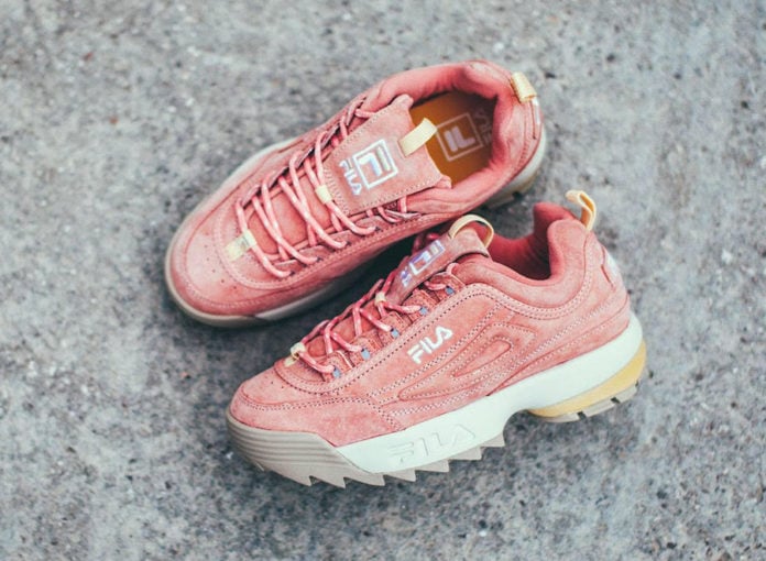 fila disruptor salmon pink white