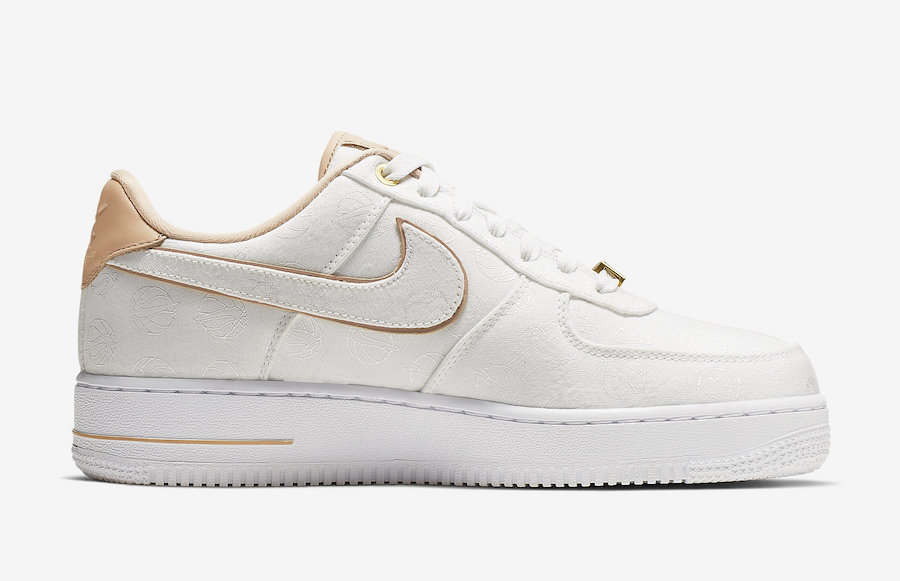 nike air force gold outline
