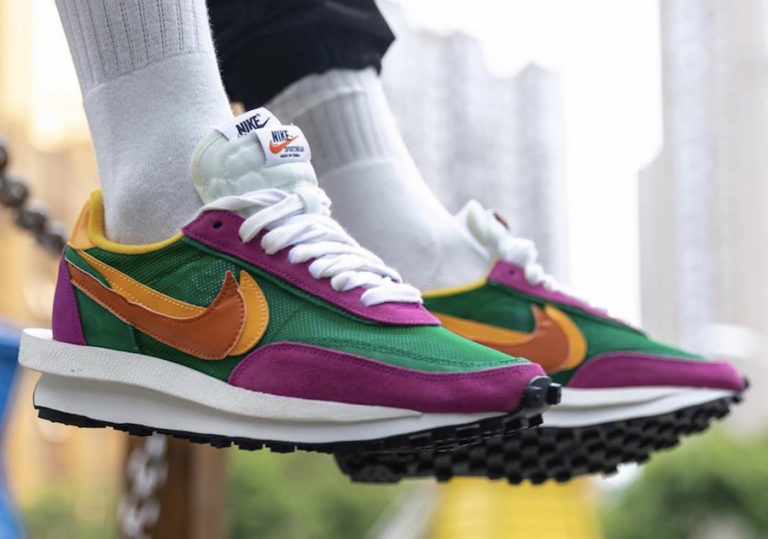 Sacai Nike LDV Waffle Green Pink Yellow BV0073-301 Release Info